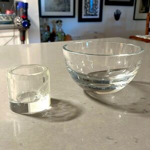 Kate spade Lennox dandelion crystal bowl and candle holder (retired)